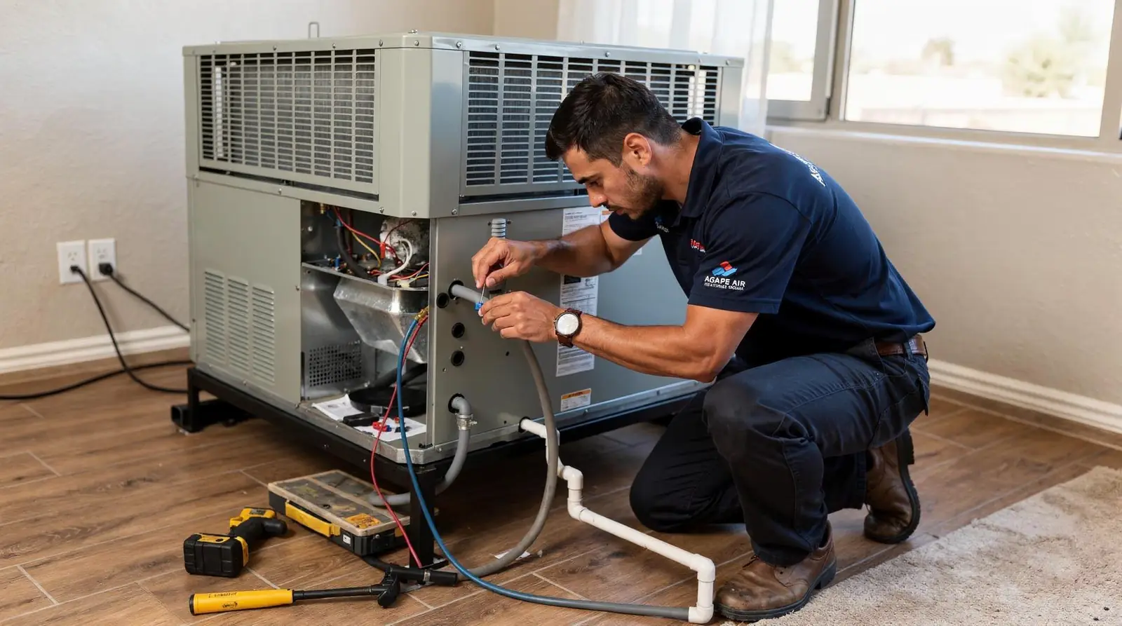 How to Clean HVAC Drain Pans 1 Musty smells near the indoor unit can signal a clogged drain line or dirty pan