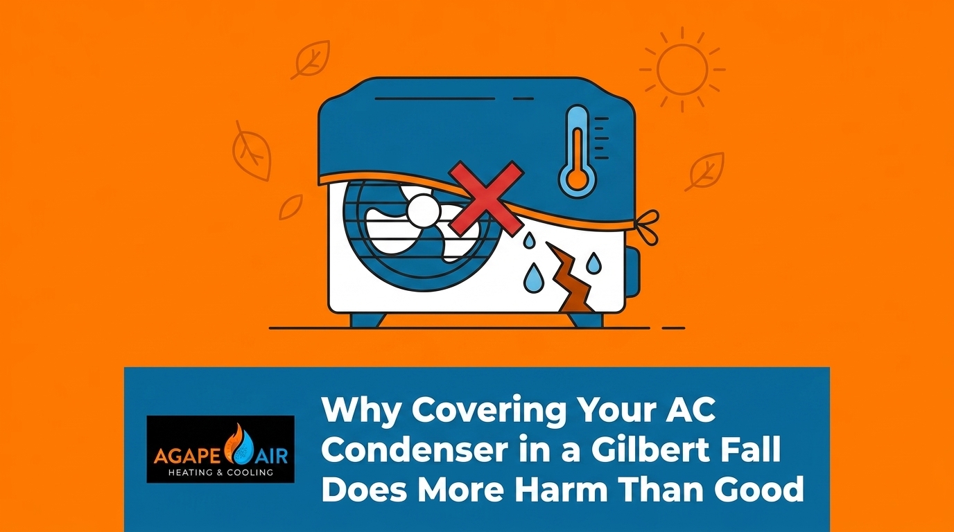 HVAC Blog 1 Why Covering Your AC Condenser in a Gilbert Fall Does More Harm Than Good — featured image